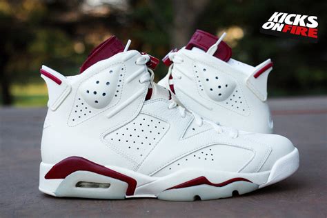 air jordan 6 white and maroon